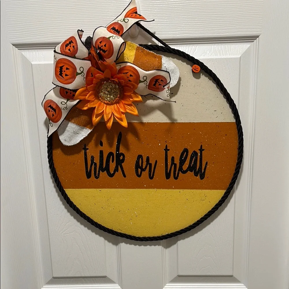 Hand Crafted Orange and Yellow Holiday Wreath with Festive Accents